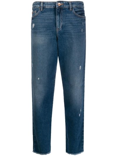τζιν παντελονι Armani Emporio Distressed Straight Leg γυναικεια μπλε | GR36224