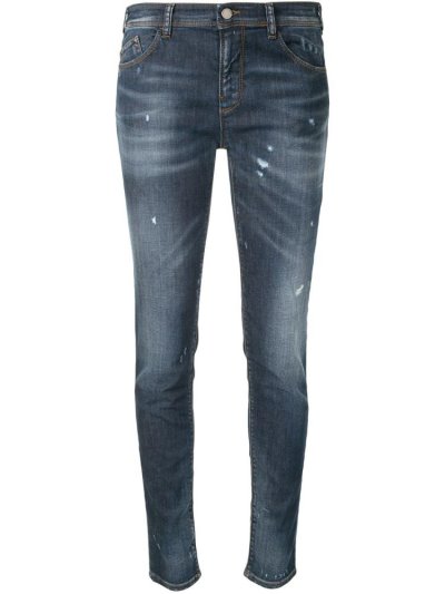 τζιν παντελονι Armani Emporio Distressed Effect Skinny γυναικεια μπλε | GR67286