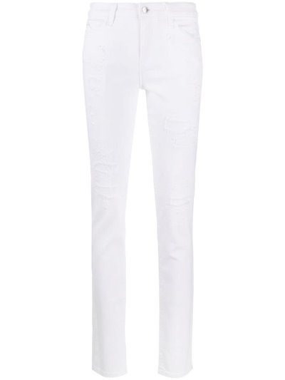 τζιν παντελονι Armani Emporio Distressed Slim Fit γυναικεια ασπρα | GR96793