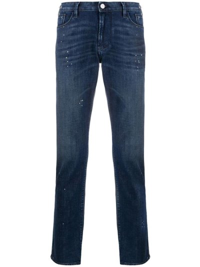 τζιν παντελονι Armani Emporio Dotted Details Straight ανδρικα μπλε | GR41546