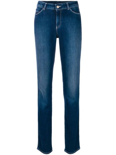 τζιν παντελονι Armani Emporio Faded Tapered γυναικεια μπλε | GR07755