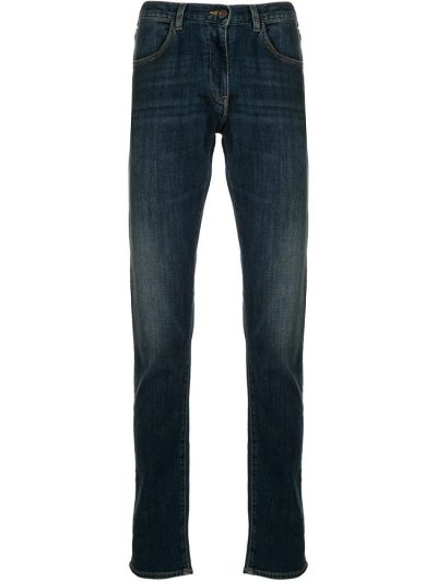τζιν παντελονι Armani Emporio Faded Straight Leg ανδρικα μπλε | GR18069