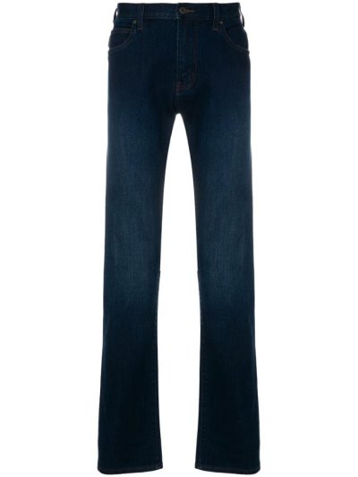 τζιν παντελονι Armani Emporio Faded Straight Leg ανδρικα μπλε | GR26291