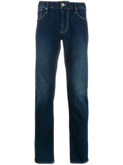 τζιν παντελονι Armani Emporio Faded Skinny ανδρικα μπλε | GR48005