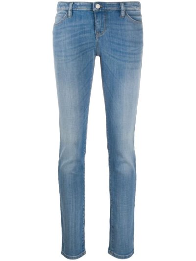 τζιν παντελονι Armani Emporio High Rise Straight Leg Stonewashed γυναικεια μπλε | GR21185