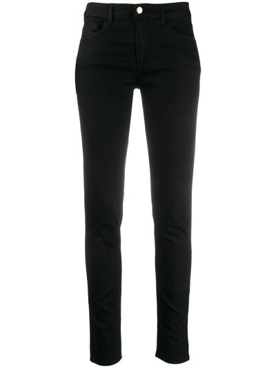 τζιν παντελονι Armani Emporio Logo Patch Low Rise Skinny γυναικεια μαυρα | GR98116