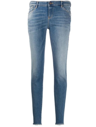 τζιν παντελονι Armani Emporio Low waist Skinny γυναικεια μπλε | GR41148