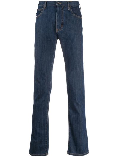 τζιν παντελονι Armani Emporio Mid Rise Straight Leg ανδρικα μπλε | GR09040