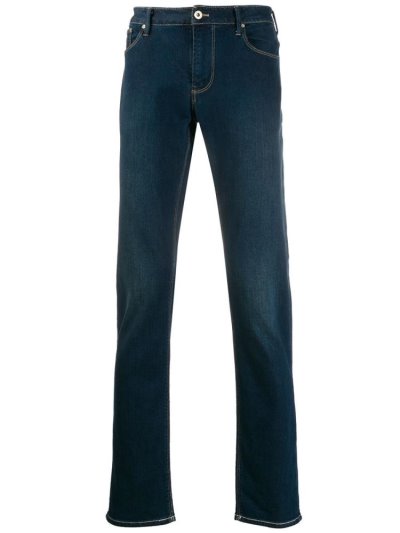 τζιν παντελονι Armani Emporio Mid Rise Slim Fit ανδρικα μπλε | GR63842