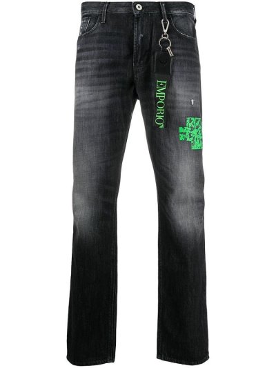 τζιν παντελονι Armani Emporio Mid Rise Straight Leg ανδρικα μπλε | GR89310