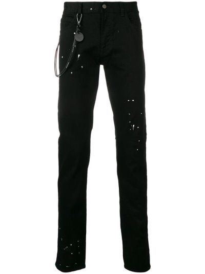 τζιν παντελονι Armani Emporio Plain Splatter ανδρικα μαυρα | GR87399