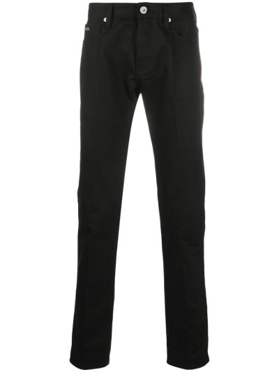 τζιν παντελονι Armani Emporio Slim Fit Mid Rise ανδρικα μαυρα | GR17907