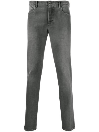 τζιν παντελονι Armani Emporio Straight Leg Distressed Effect ανδρικα γκρι | GR35018