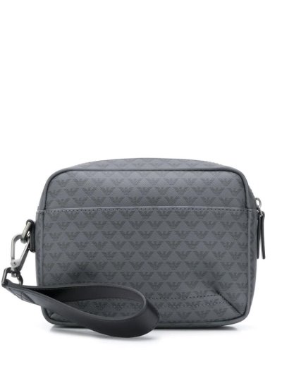 τσάντα clutch Armani Emporio Logo Print ανδρικα μπλε μαυρα | GR53458