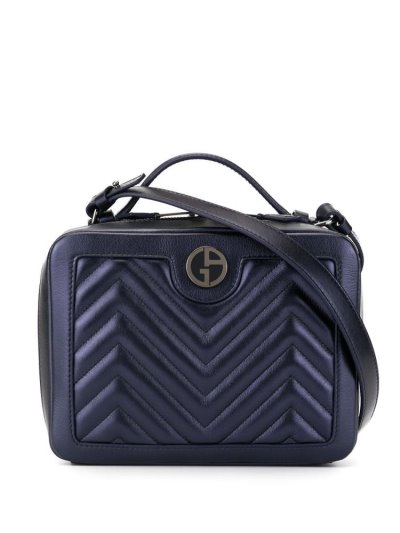 τσάντα clutch Giorgio Armani Quilted Box Logo γυναικεια μαυρα | GR93796