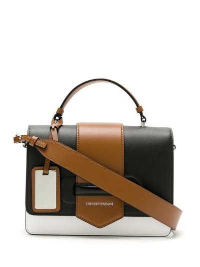 τσάντεσ tote Armani Emporio Colour Block γυναικεια μαυρα καφε | GR79957