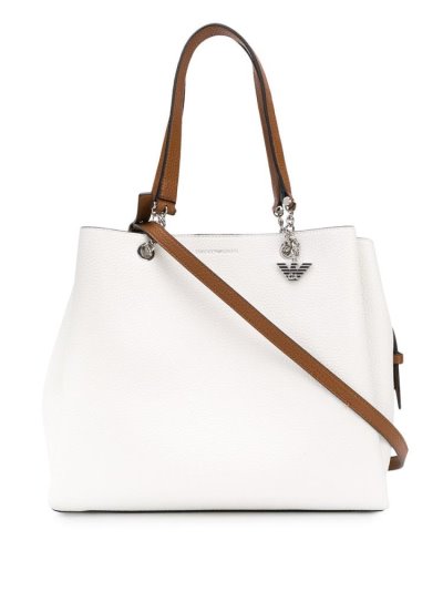 τσάντεσ tote Armani Emporio Large Logo Charm γυναικεια ασπρα | GR15776