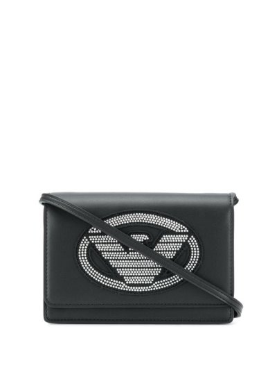 τσάντεσ χιαστί Armani Emporio Studded Logo γυναικεια μαυρα | GR90182