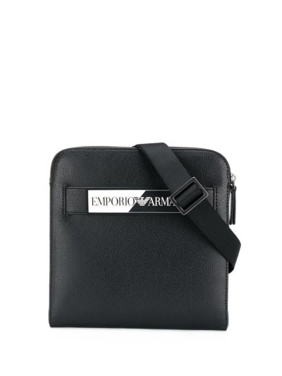 τσαντεσ messenger Armani Emporio Faux δερματινα Logo ανδρικα μαυρα | GR16451