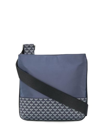 τσαντεσ messenger Armani Emporio Logo Print Zipped ανδρικα μπλε | GR22770