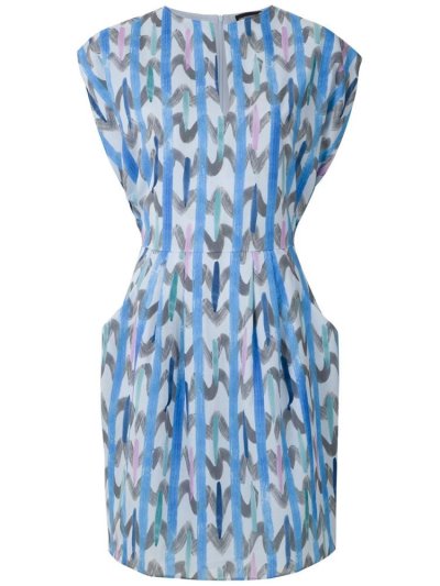 φορεμα Armani Emporio Abstract Print κοντο Sleeve γυναικεια μπλε | GR67190