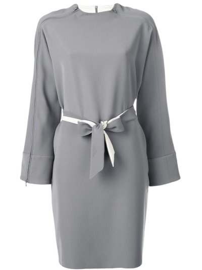 φορεμα Armani Emporio Belted Zipped γυναικεια γκρι | GR07903