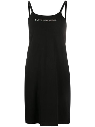φορεμα Armani Emporio Embellished Logo Mini γυναικεια μαυρα | GR57054