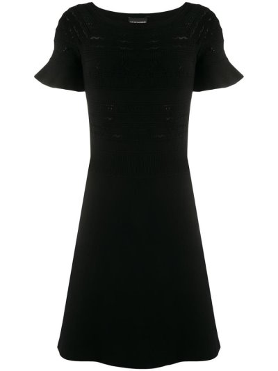 φορεμα Armani Emporio Embroidered Stripe Skater γυναικεια μαυρα | GR29515