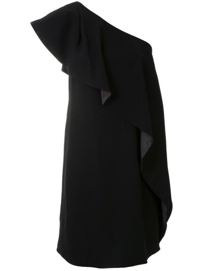 φορεμα Armani Emporio One Shoulder Ruffle γυναικεια μαυρα | GR35921