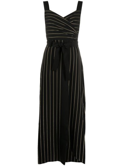 φορεμα Armani Emporio Pinstriped Print γυναικεια μαυρα | GR98765