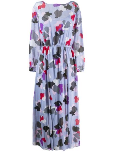 φορεμα Armani Emporio Printed Maxi γυναικεια μπλε ροζ | GR74289