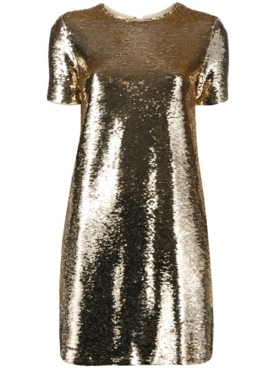 φορεμα Armani Emporio Sequinned T Shirt Mini γυναικεια χρυσο χρωμα | GR32467