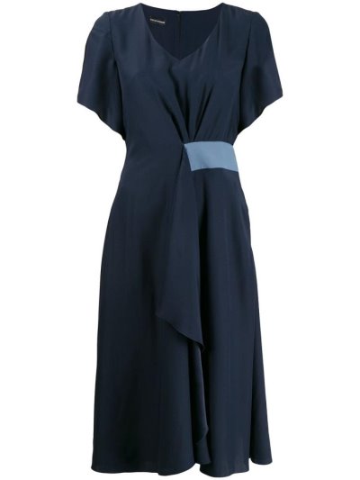 φορεμα Armani Emporio V Neck Midi γυναικεια μπλε | GR00002
