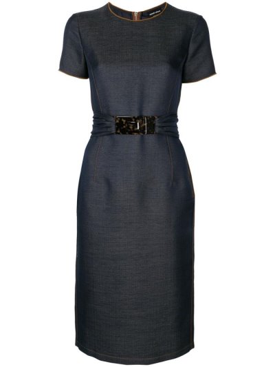 φορεμα Giorgio Armani Belted κοντο Sleeve γυναικεια μπλε | GR85306
