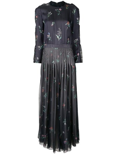 φορεμα Giorgio Armani Printed Long Pleated γυναικεια μπλε | GR01684