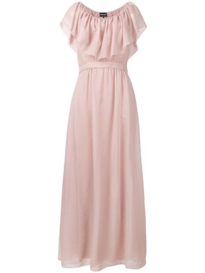 φορεμα Giorgio Armani Ruffle Maxi γυναικεια ροζ | GR62214