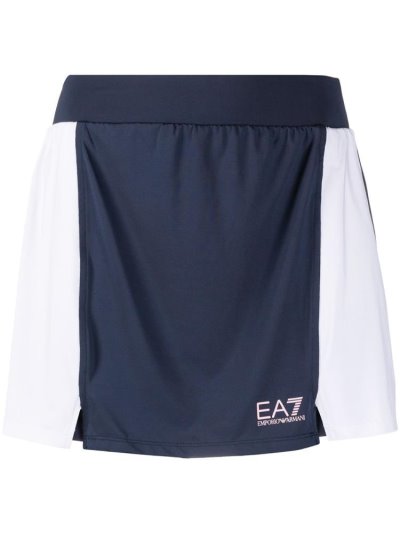 φουστεσ Ea7 Emporio Armani Panelled Logo Print γυναικεια μπλε | GR37145