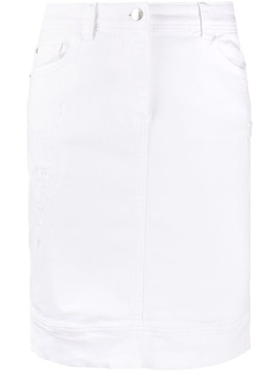 φουστεσ Armani Emporio Distressed Denim Pencil Skirt γυναικεια ασπρα | GR45838