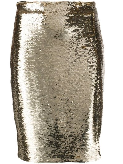 φουστεσ Armani Emporio Sequin Pencil Skirt γυναικεια χρυσο χρωμα | GR63672