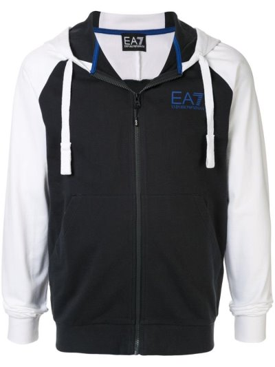 φουτερ με κουκουλα Ea7 Emporio Armani Chest Logo ανδρικα πρασινο ασπρα | GR61837