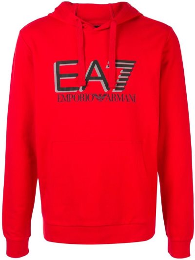 φουτερ με κουκουλα Ea7 Emporio Armani Long Sleeve Visibility ανδρικα κοκκινα | GR93740